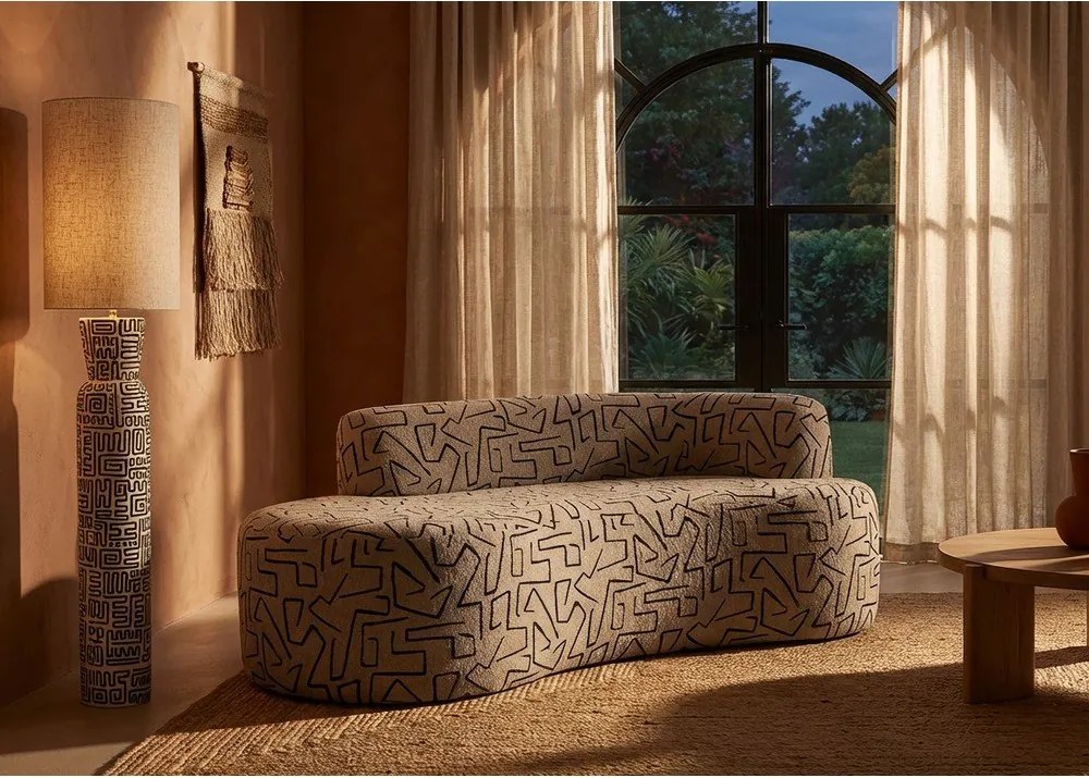 Canapea bej cu tapițerie din țesătură bouclé 176 cm Nairobi – Mauro Ferretti