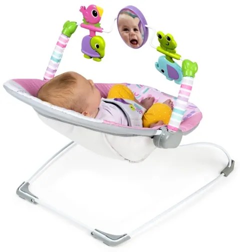 Leagăn cu vibrații pentru bebeluși PINK PARADISE Bright Starts