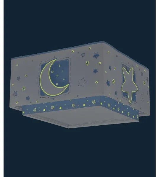 Plafonieră pentru copii MOONLIGHT 2xE27/60W/230V albastră Dalber 63236T