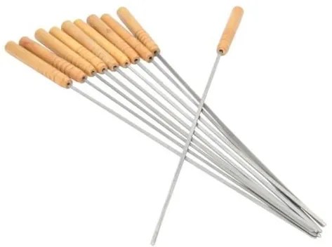 Tepuse frigarui, maner lemn, otel cromat, 41 cm, 10 buc, Perfect Home