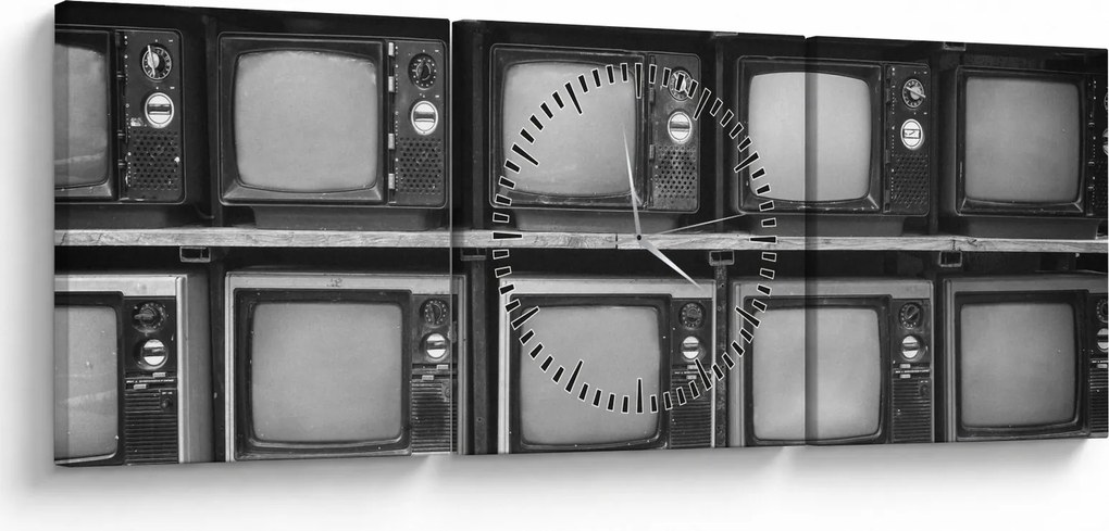 Tablou - Retro TV (cu ceas) (90x30 cm)