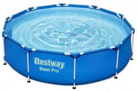 Piscina structura metalica, rotunda, albastru, 305x76 cm, Bestway Steel Pro