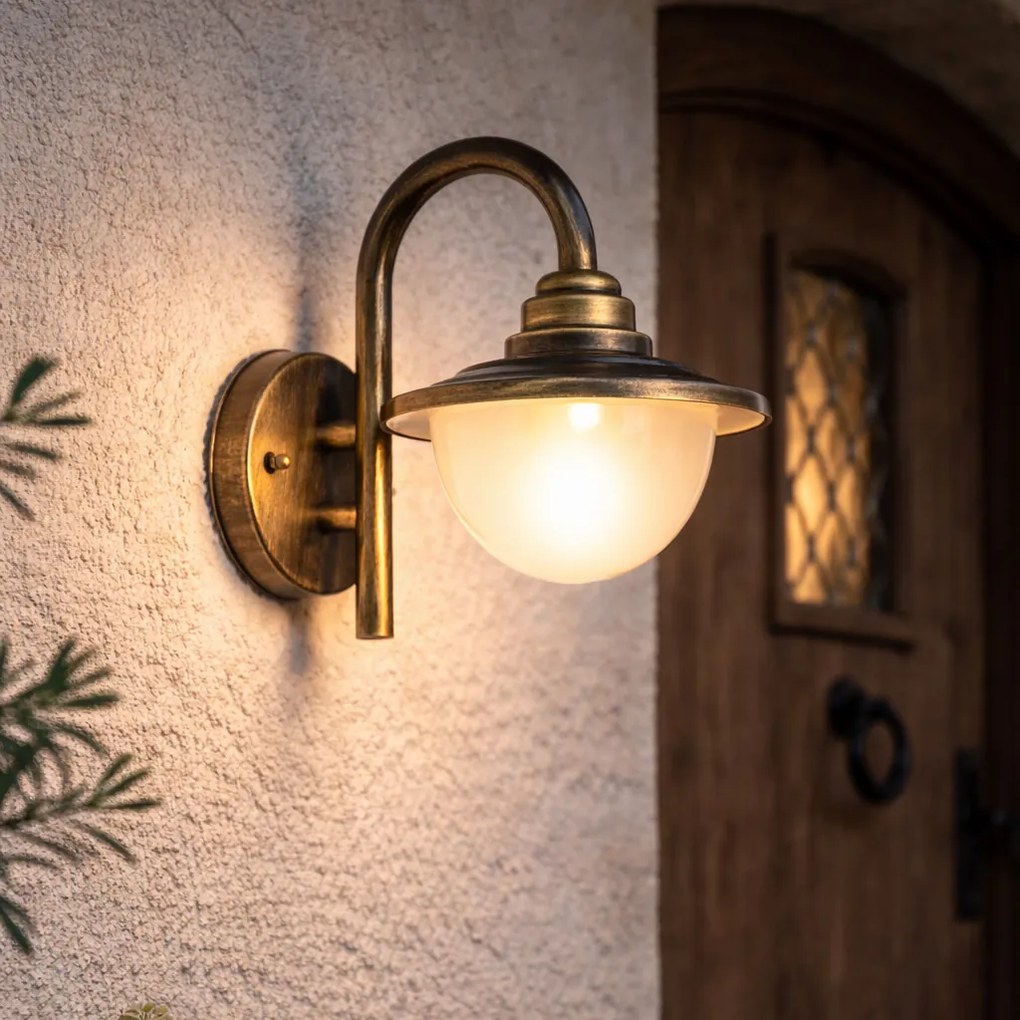 Lampa de perete clasică pentru exterior auriu antic IP44 - Bruges