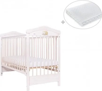 Patut din lemn masiv si laterala culisabila Hippo + Saltea Cocos Comfort
