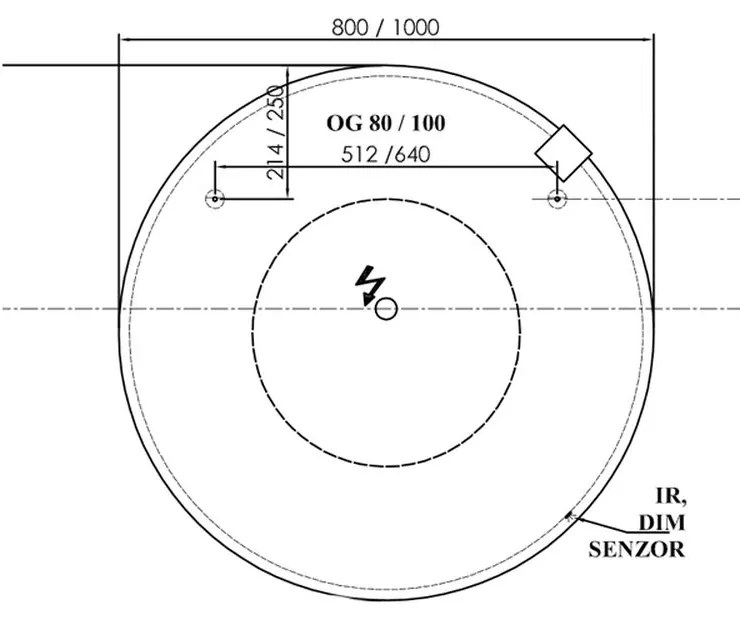 Oglinda baie 80 cm cu LED rotunda Kolpasan, Pandora 800x800 mm