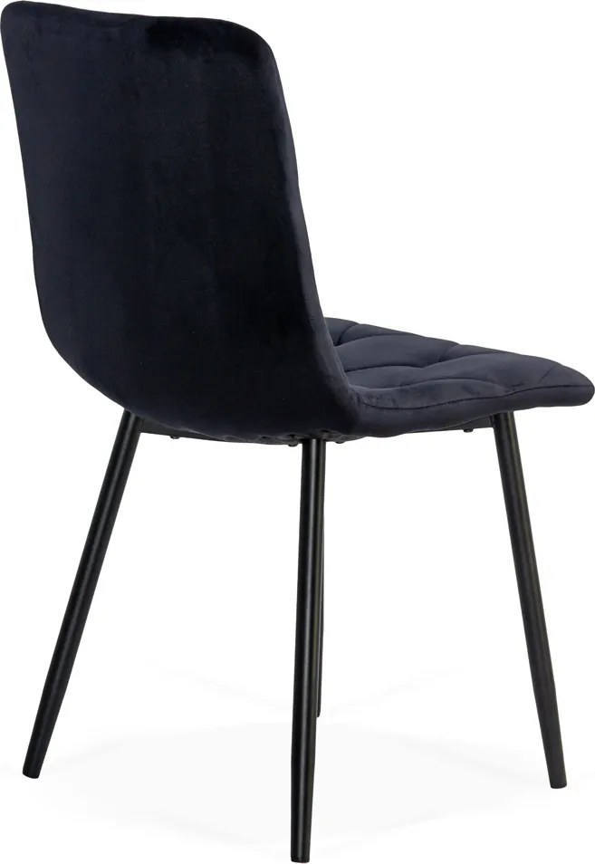 Scaun living din catifea cu structura metalica BUC 210 negru