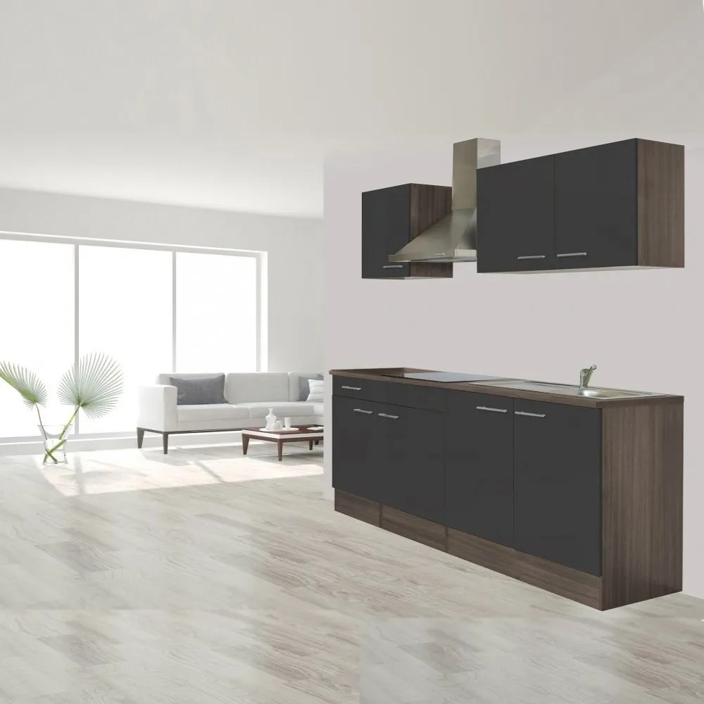 Mobilă de bucătărie Yorki 210, corp din stejar Yorki, cu față antracit satinat