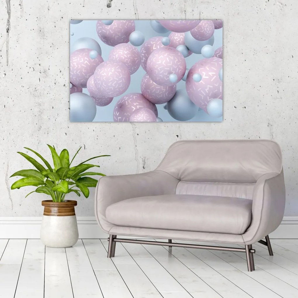 Tablou abstract - Bile în pastel (90x60 cm)