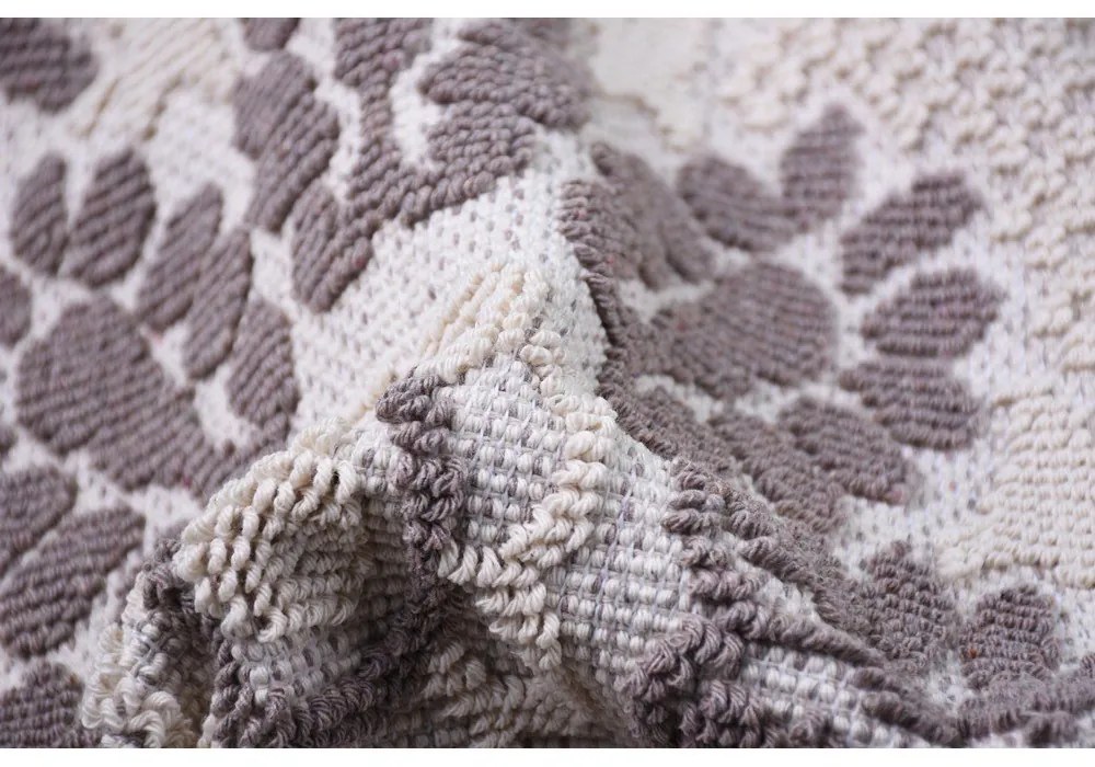 Covor din bumbac Vitaus Papatya, 100 x 150 cm, gri crem