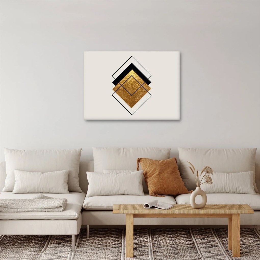 Tablou - Abstracție de aur și alb N⁰1 (70x50 cm)