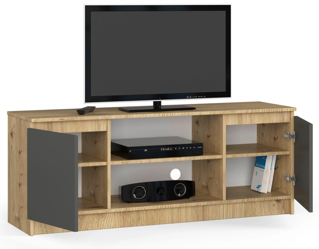 Măsuță TV Kenji (Stejar artisan + Gri). 1069931