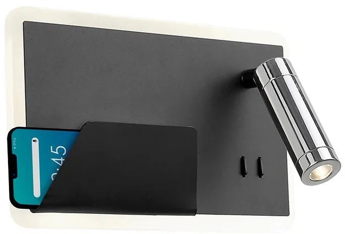 Klausen 141000 - Aplica LED BOARD 7,8W+3W, 230V, negru/crom