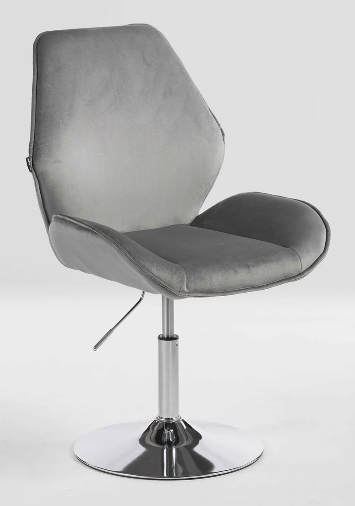 HR350N Scaun Gray din Catifea Bază Cromata