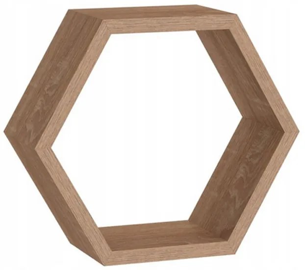 Raft Hexagonal FHS 30x26x11.5 cm MDF Stejar Sonoma