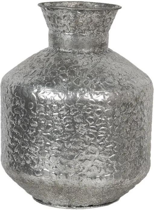 Vaza pentru flori din metal argintiu Ø 26 x 34 h