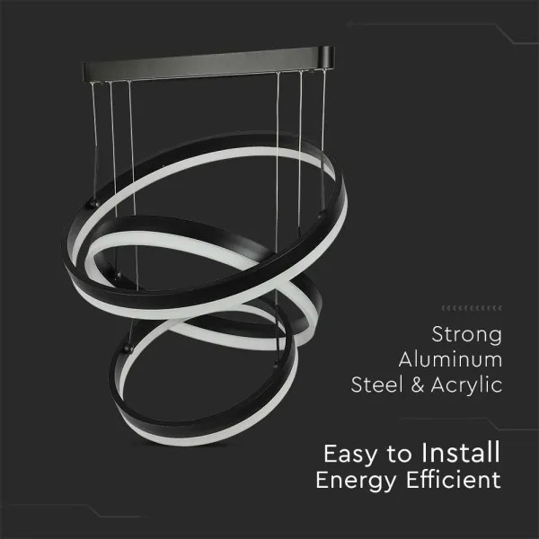 Lustră LED dimabilă pe cablu LED/86W/230V 3000K negru