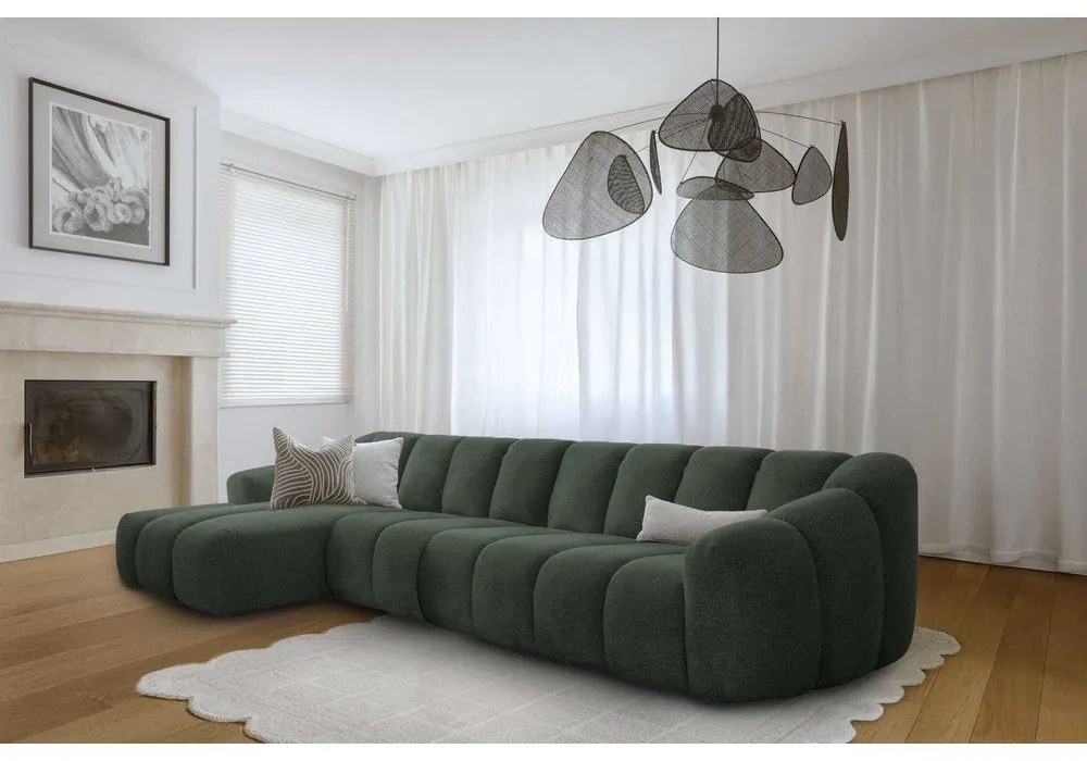 Colțar verde închis (cu colț pe partea stângă/cu șezlong) Shell – Miuform