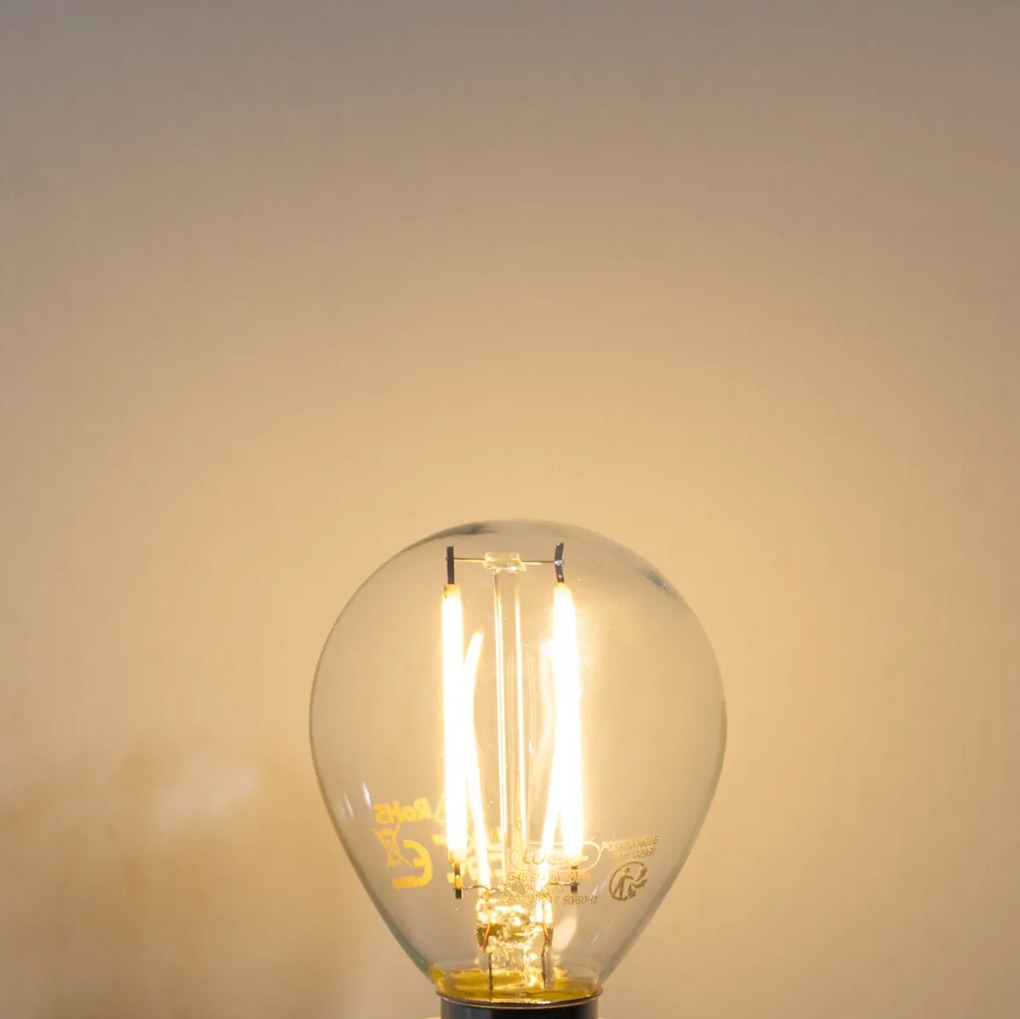 Set de 5 becuri LED E14 reglabile P45 transparente 3W 250 lm 2700K