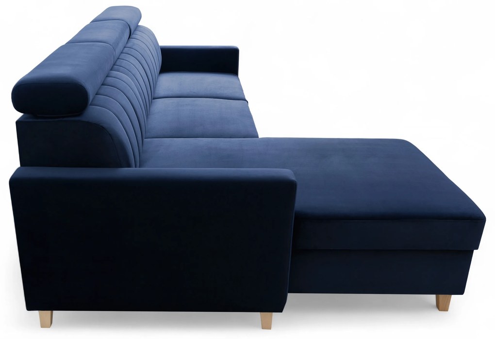 Colțar extensibil Vario universal dreapta/stânga - albastru marin catifea Bluvel 86