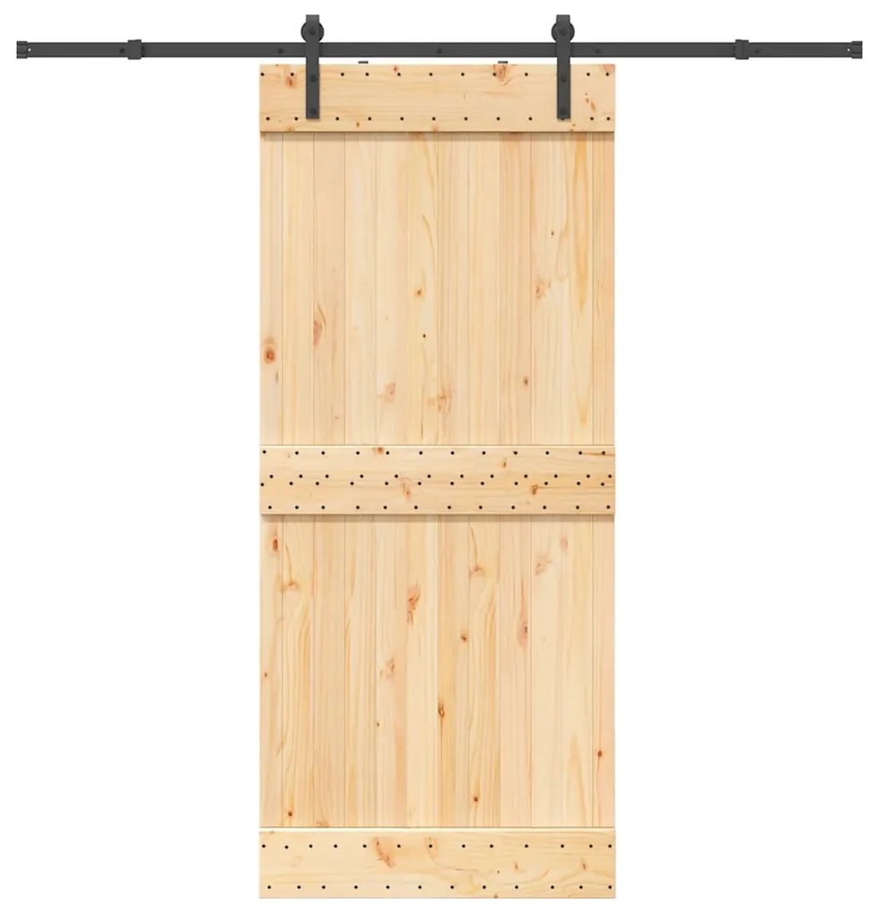 vidaXL Ușă glisantă cu set feronerie, 90x210 cm, lemn masiv de pin