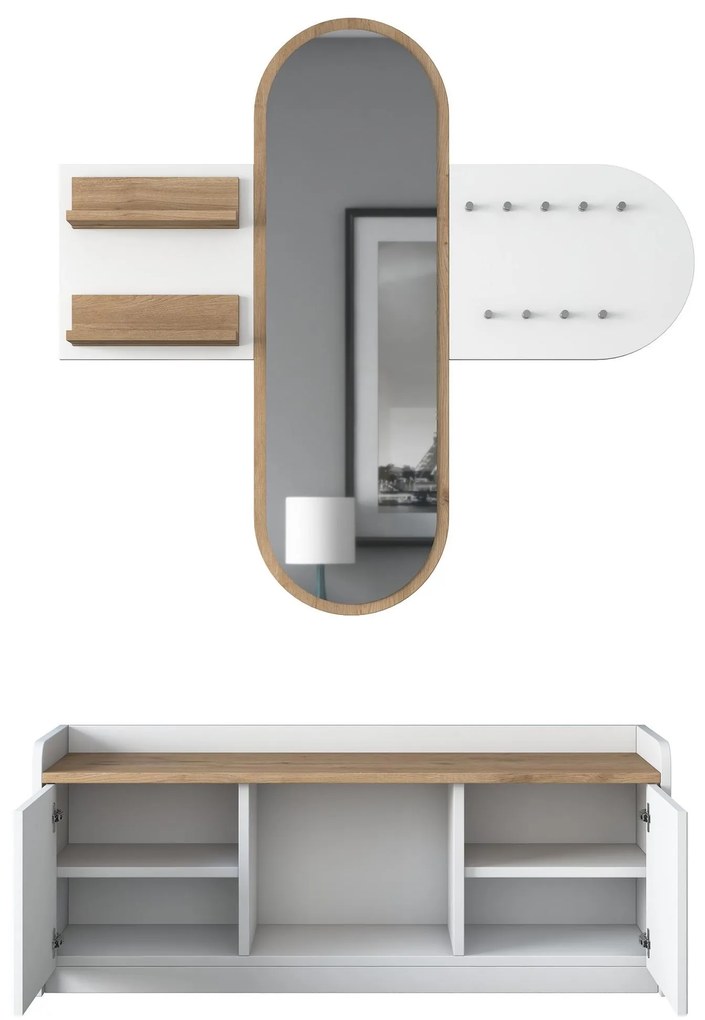 Mobilier Hol Vosiku 3 (alb + Nuc) . 1093953