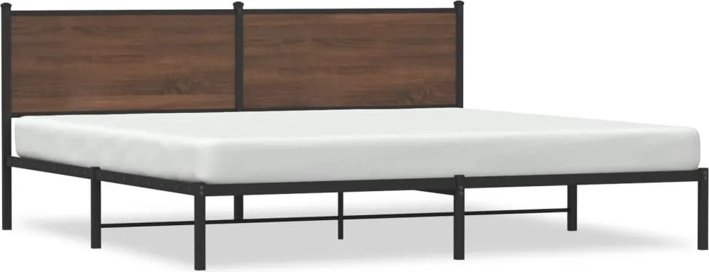 vidaXL Cadru de pat metalic fără saltea, stejar maro, 200x200 cm