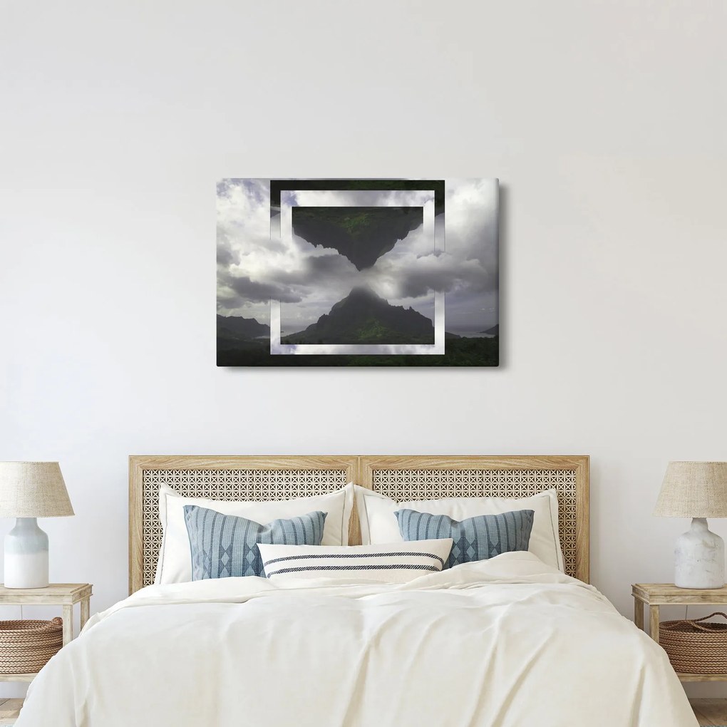 Tablou - Munții din Islanda, colaj geometric (90x60 cm)