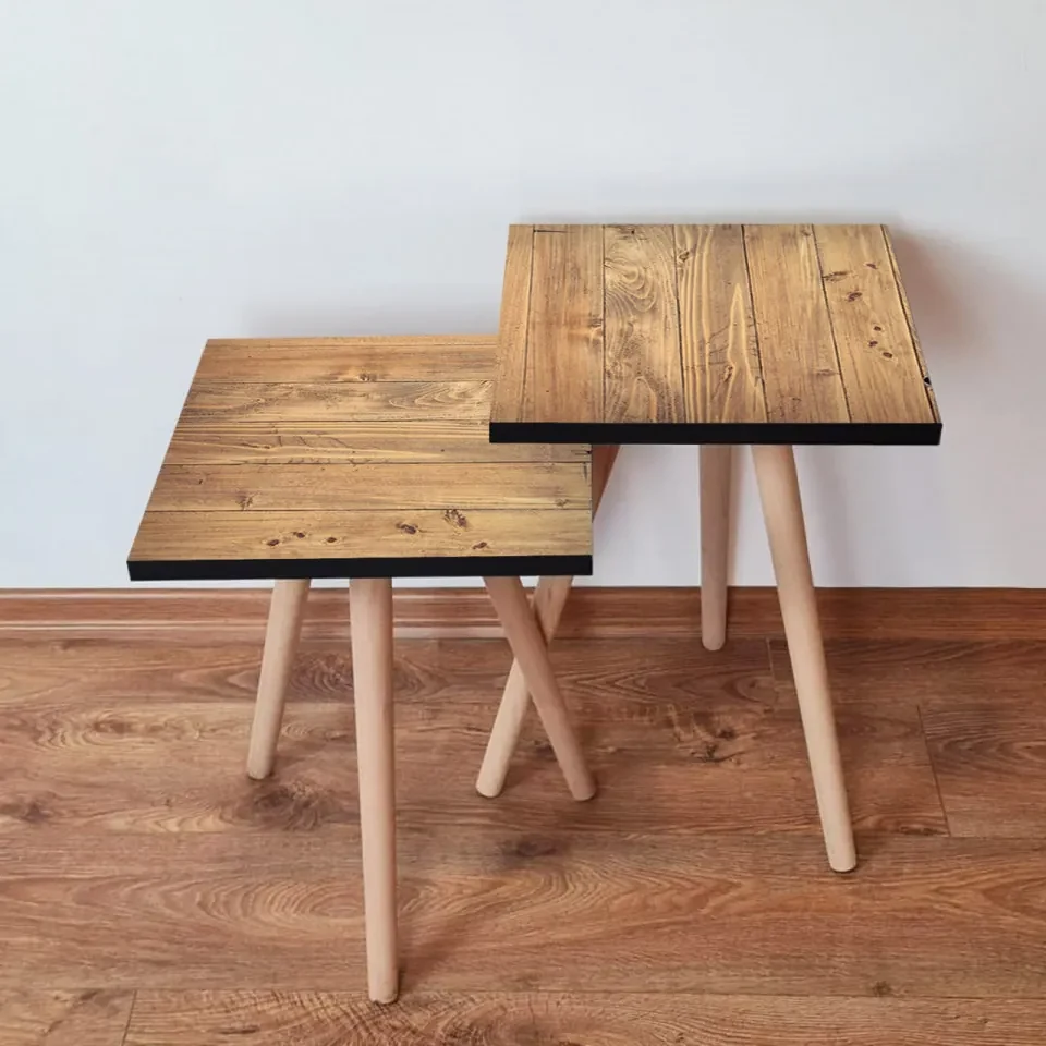 Set 2 Masute Auxiliare 2SHP353, MDF, Camel