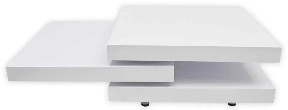 241077 vidaXL Măsuță de cafea pe 3 niveluri, alb lucios