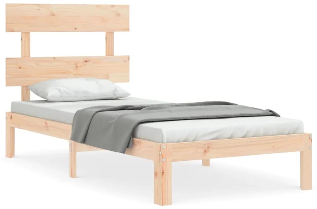 3193496 vidaXL Cadru de pat cu tăblie single, lemn masiv
