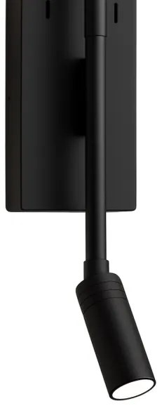 Aplică LED de perete TORCH, 6W/230V + 3W LED, negru