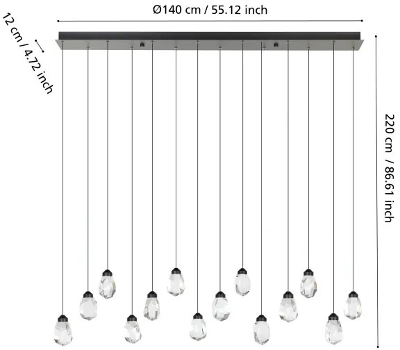 Lustră LED dimabilă pe cablu Eglo 390414 SINDICAT 14xLED/3W/230V 3000K