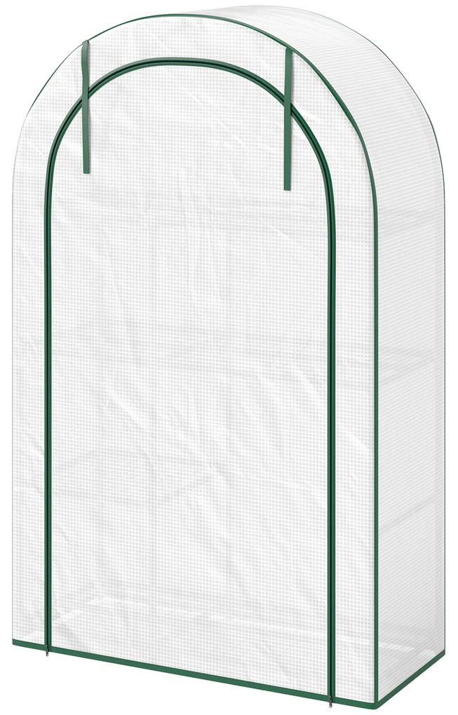 Outsunny Mini solar, solar cu patru niveluri cu acoperire din plastic, portabil, ușă rulabilă, 100 x 45 x 160 cm, alb | Aosom Romania