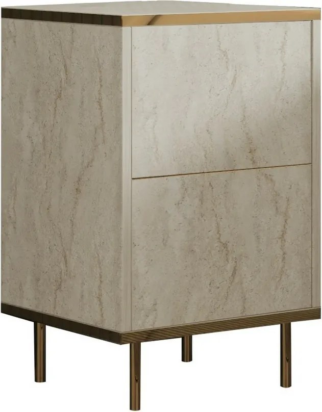 Noptieră Imaj Travertine and Gold