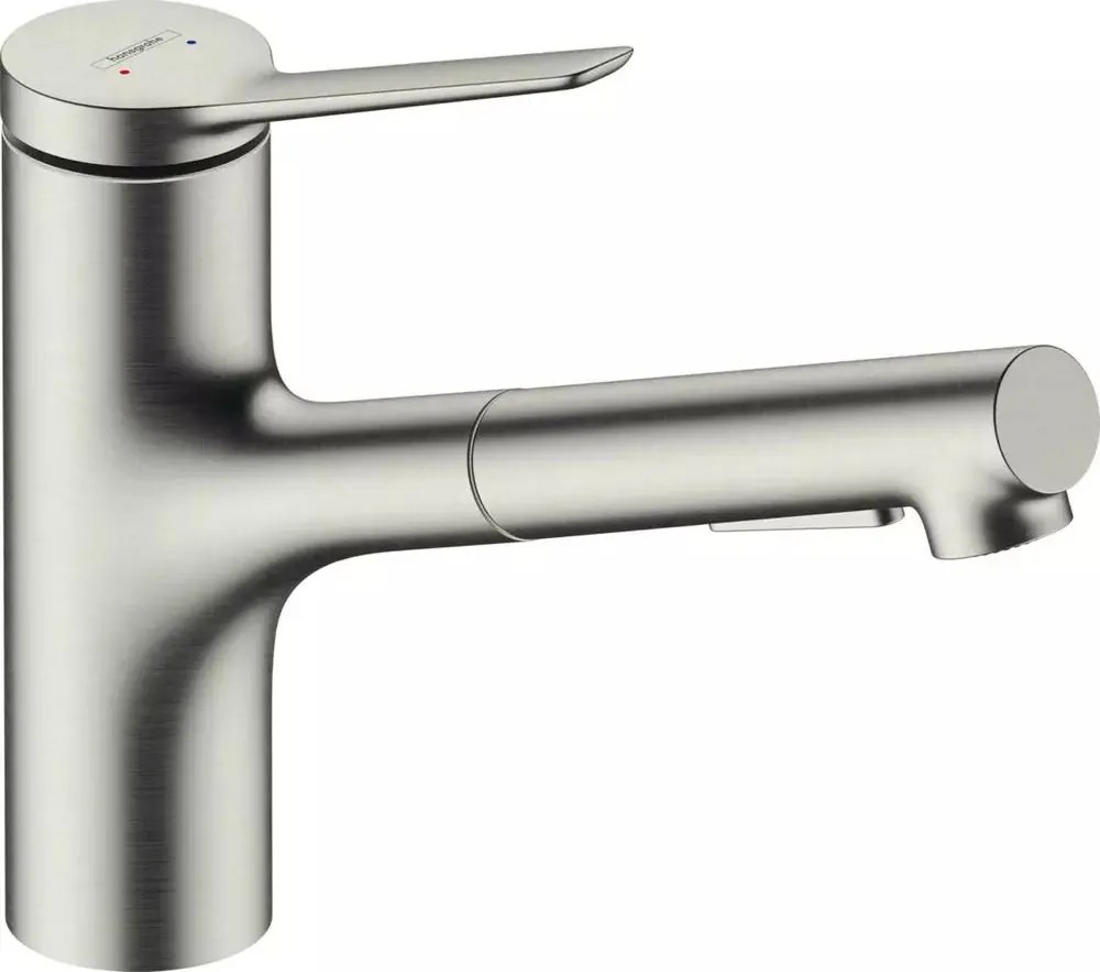 Baterie bucatarie cu dus extractibil crom periat Hansgrohe Zesis M33 150 sBox cu 2 jeturi