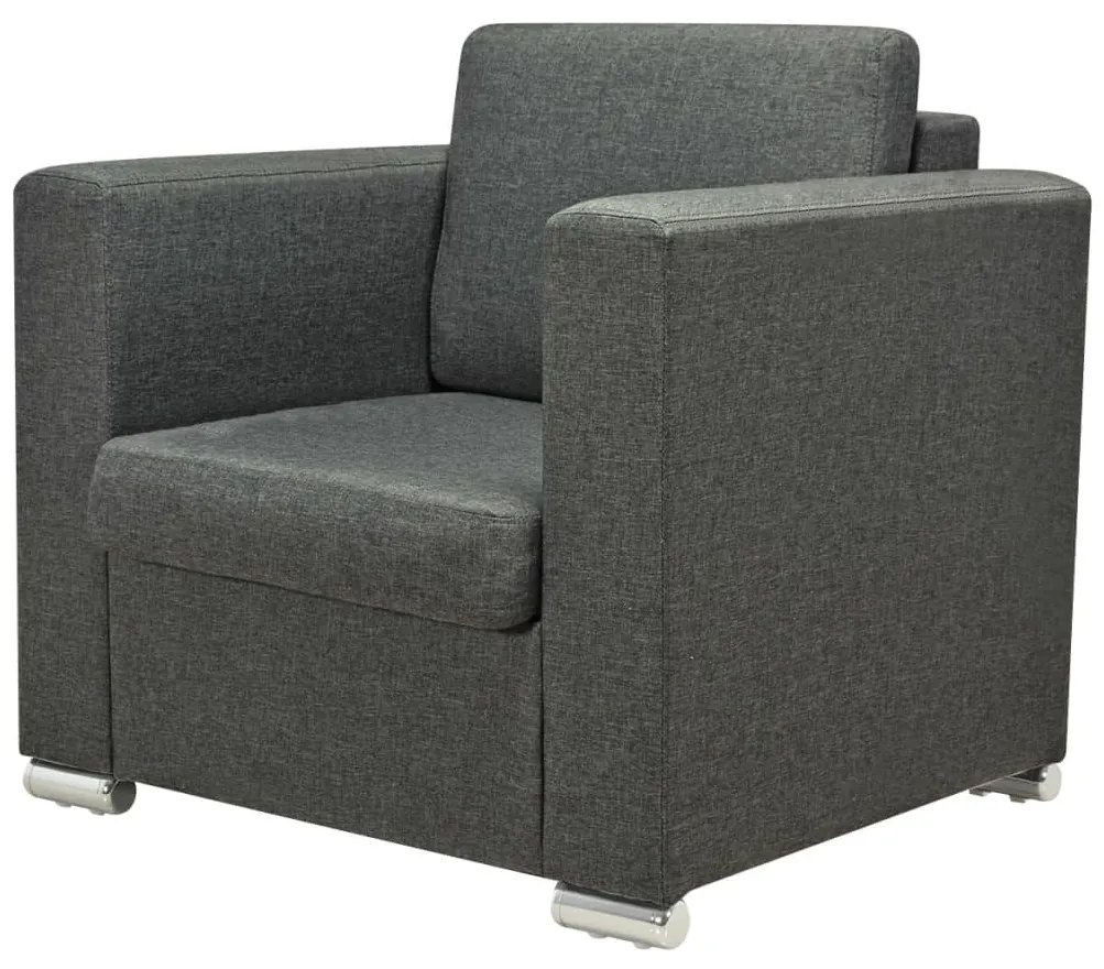 243582 vidaXL Fotoliu, gri închis, material textil