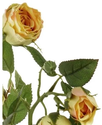 Floare artificială Rose galben, 4 flori, 20 x 15 x70 cm