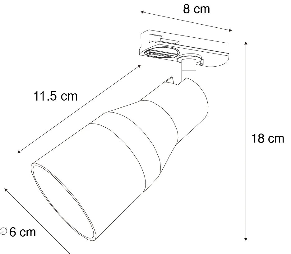 Spot modern bej cu auriu pentru sistem de șină monofazat GU10 50mm - Iconic Kohua
