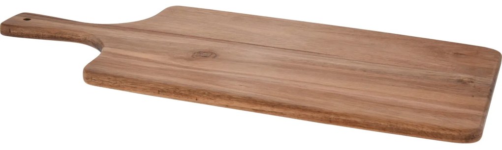 Tăviță de tăiat din lemn de acacia, cu mânere, 55 x 25 x 1,6 cm