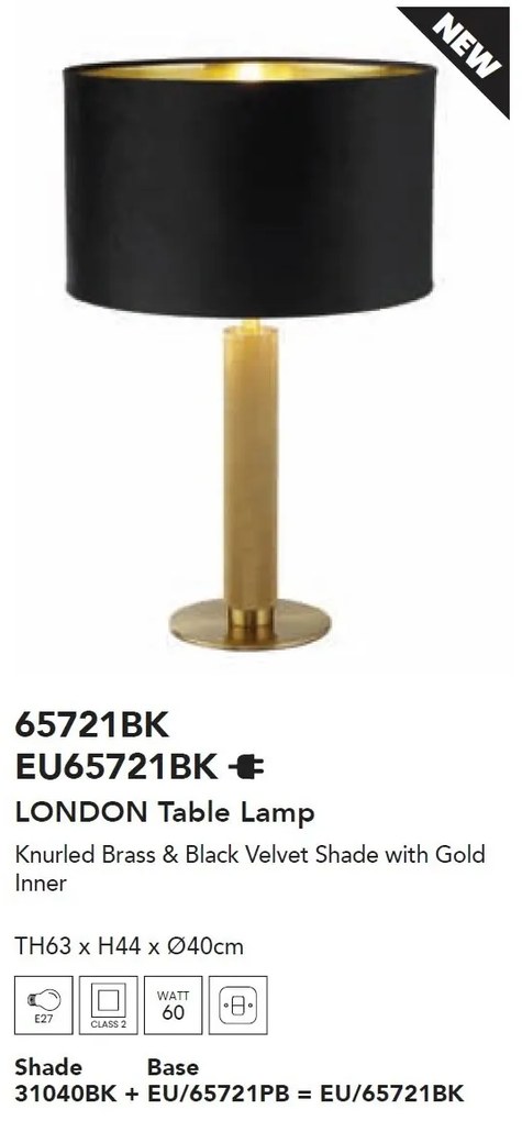 Veioza/Lampa de masa design decorativ London alama/negru