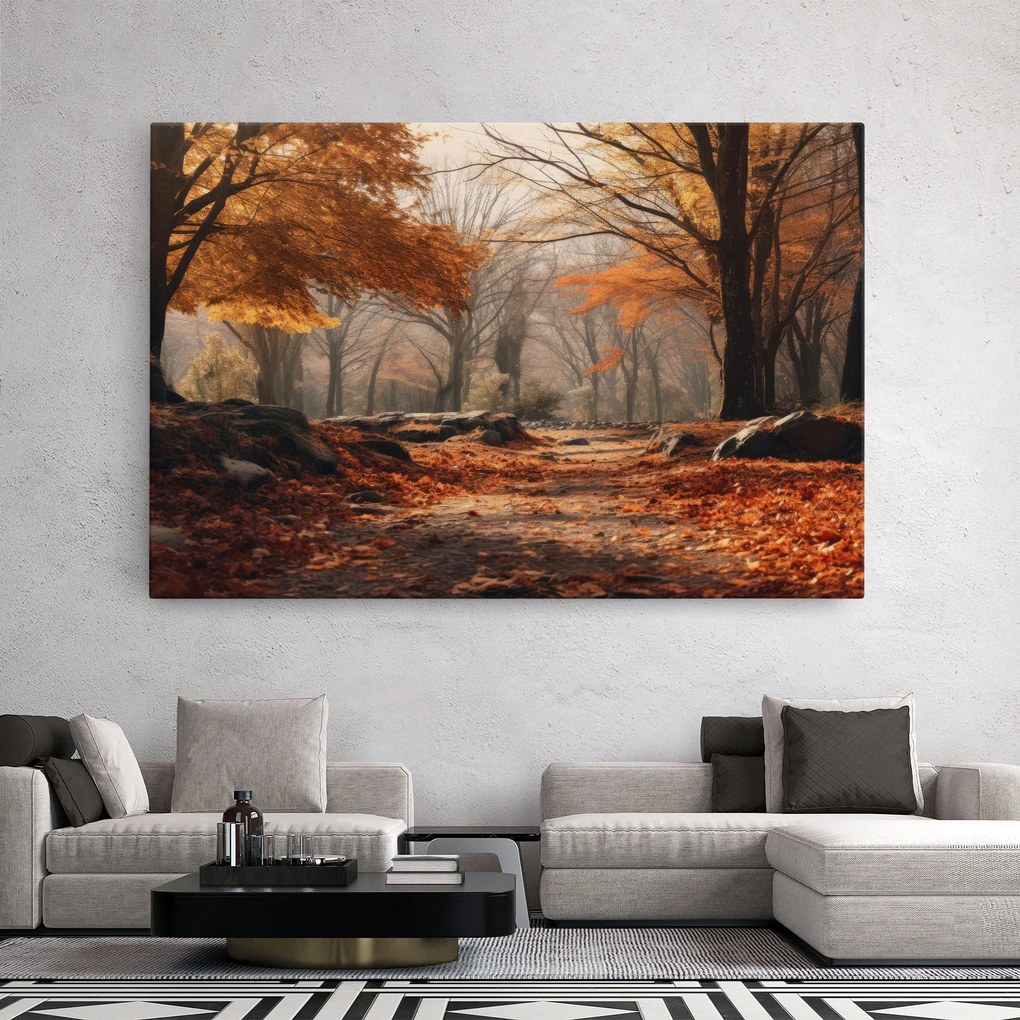 Tablou Canvas, 70x100cm, Dormitor si Living, Peisaje, Toamna, Autumn Forest