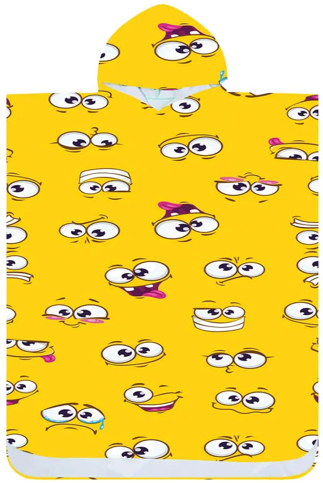 Poncho prosop de plaja SMILE galben 80x145 cm
