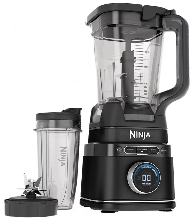 Blender Ninja Detect Power Pro & Single Serve TB301EU, 1200W, 2.1L, 10 viteze + Puls, BlendSense, Torque Detect, Timer, Ingredient Recognition, Negru