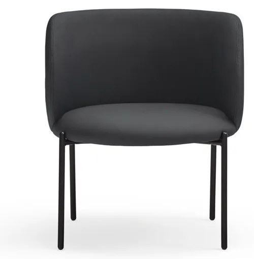 Fotoliu din imitație de piele negru Mogi - Teulat