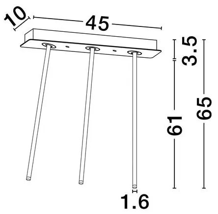 Plafoniera cu 3 Spoturi LED reglabile design tubular STILVI negru, H-65cm