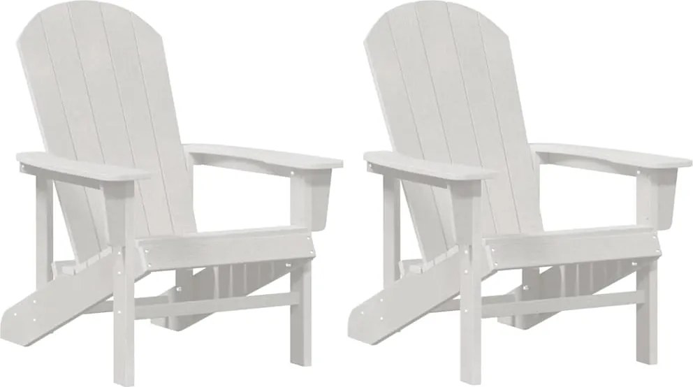 vidaXL Scaun pentru Grădină 2 pcs Alb 82 x 74 x 92 cm Polietilenă