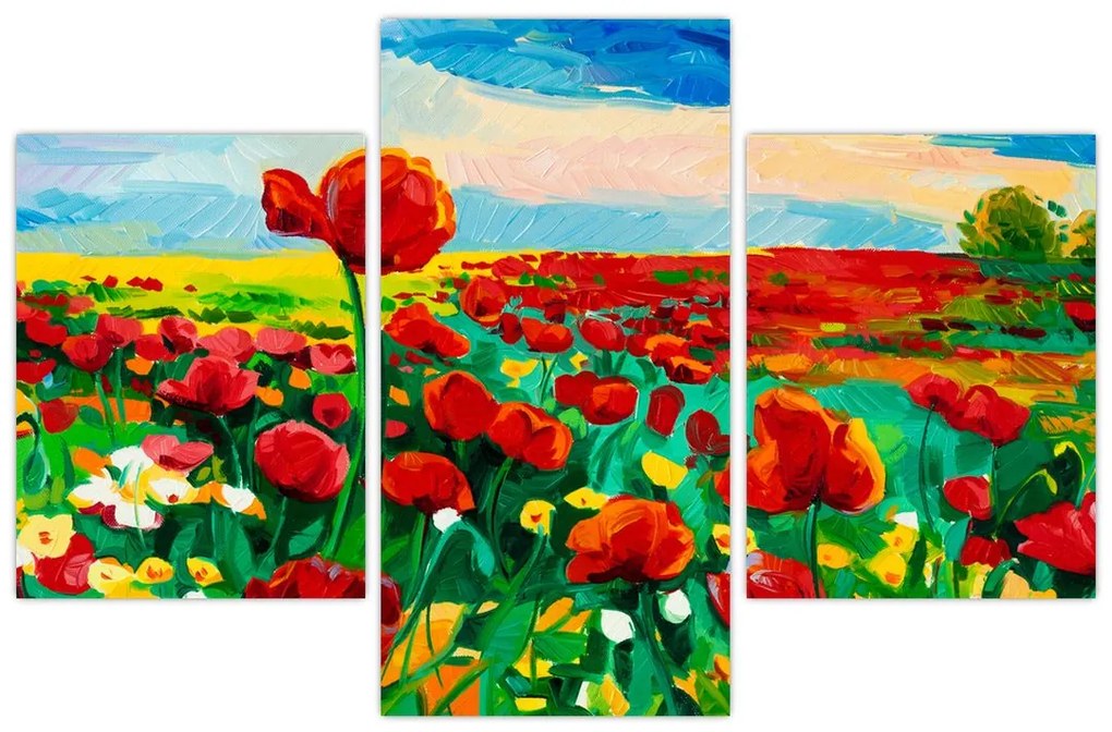 Tablou - Câmp cu maci (90x60 cm)