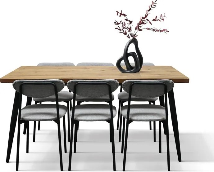 Set Geta masă 160 cm fixă + 6 scaune
