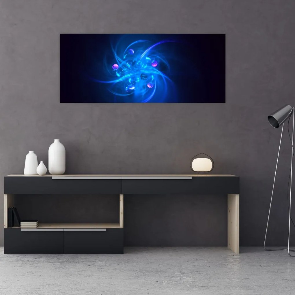Tabloul modern cu abstracțiune albastră (120x50 cm)