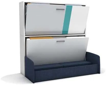 Set pat rabatabil orizontal suprapus cu canapea de 2 locuri - SMART BUNK SOFA SET(90X190)